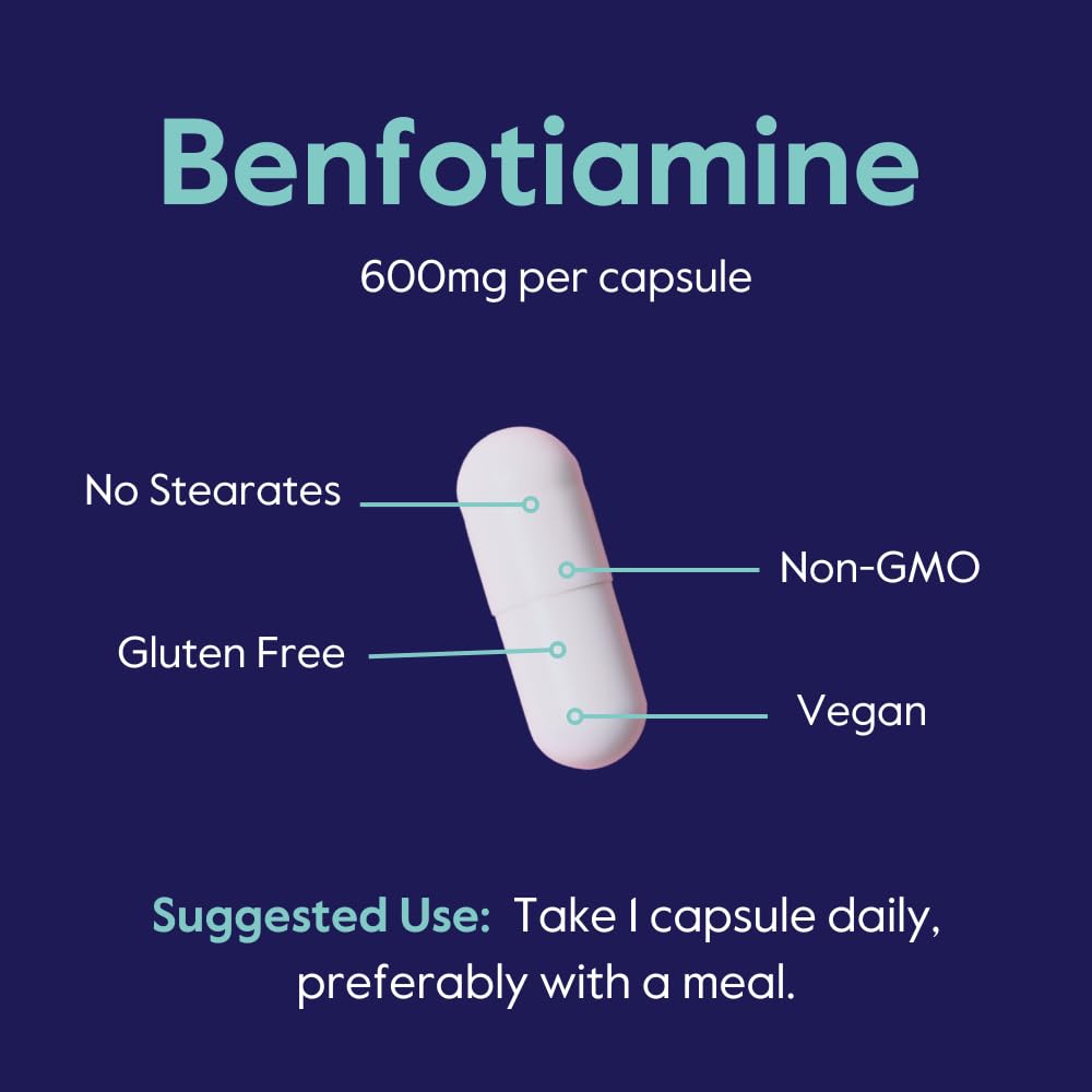 Bestvite Ultra Benfotiamine 600mg ingredients panel highlights pureness