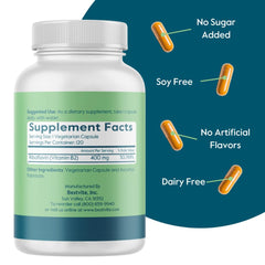 Bestvite vegan gluten-free riboflavin capsules packaging ideal for plant-based routines