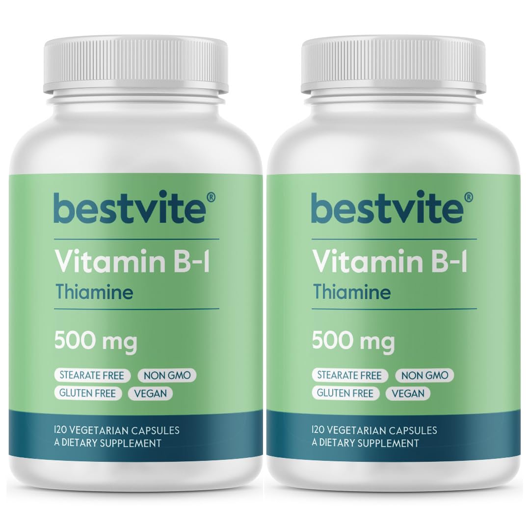 BESTVITE Vitamin B1 capsules support energy metabolism for daily activities.