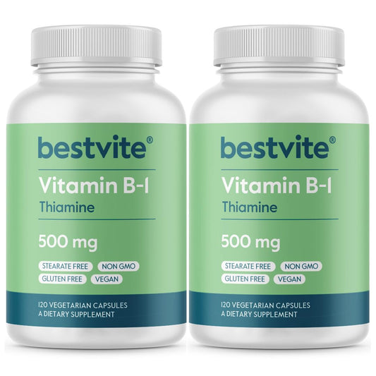 BESTVITE Vitamin B1 capsules support energy metabolism for daily activities.