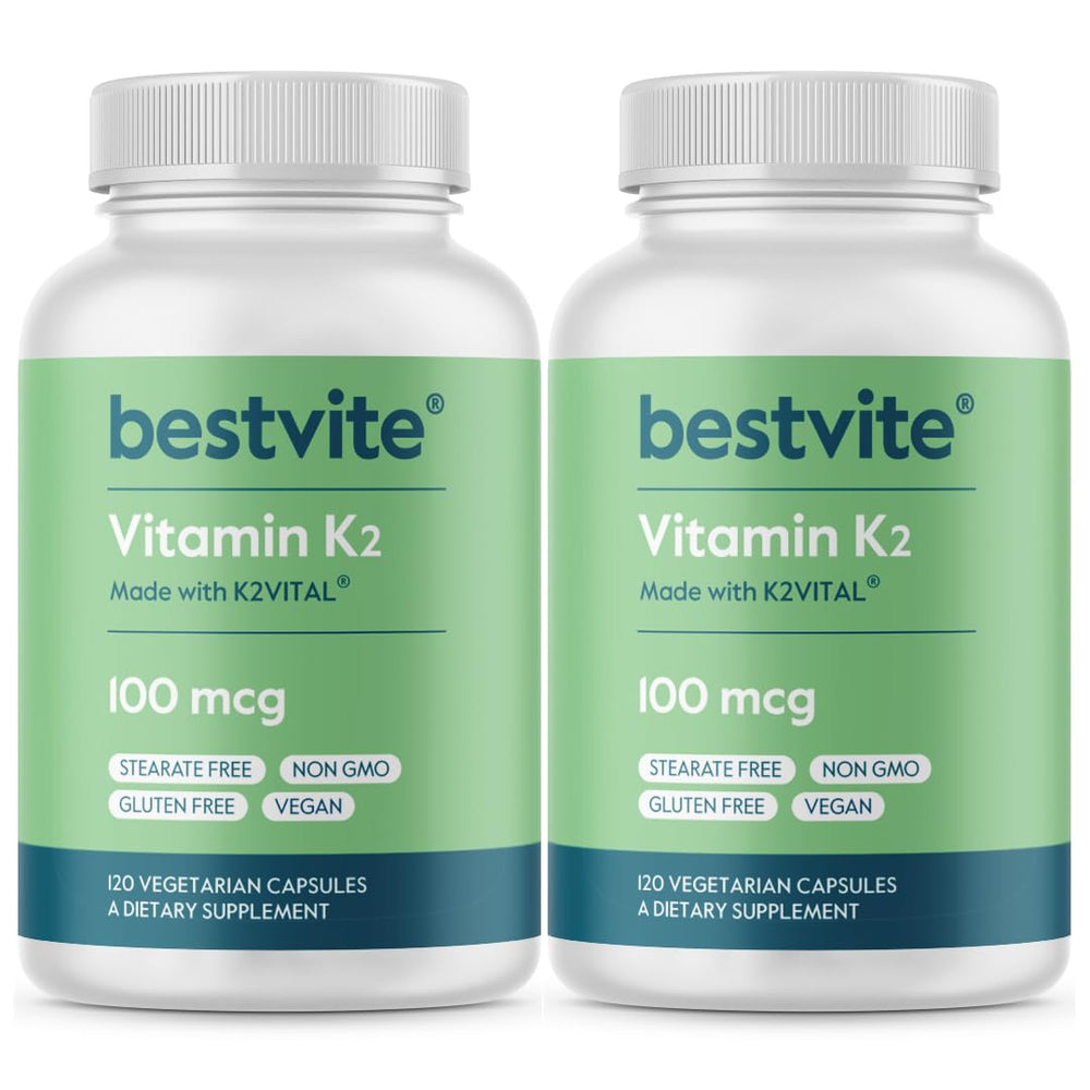 BESTVITE Vitamin K2 MK-7 bottle with 240 vegan capsules.
