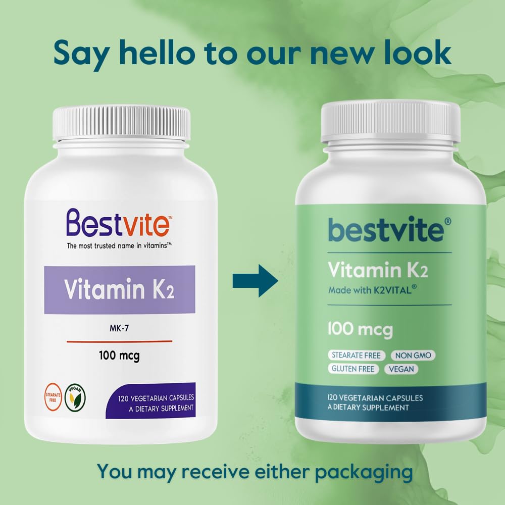 BESTVITE Vitamin K2 NSF GMP certification sticker on product info.