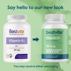BESTVITE Vitamin K2 NSF GMP certification sticker on product info.