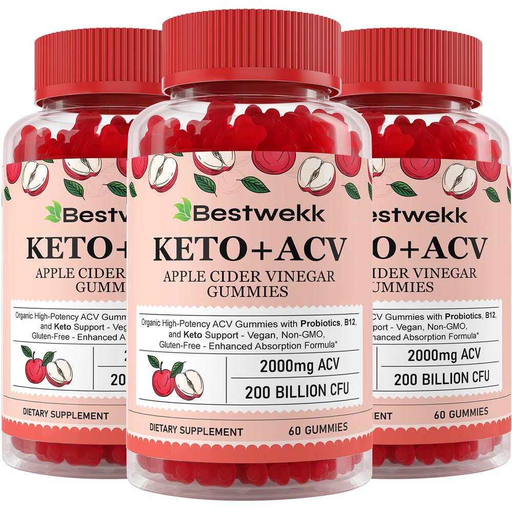 Bestwekk Apple Cider Vinegar Gummies bottle labeled with 2000mg per serving.