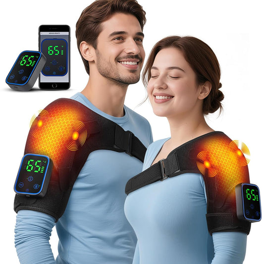BestYiJo cordless heated shoulder wrap front view for all-day warmth and comfort.
