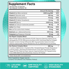 Beta carotene-rich formula image emphasizes antioxidant support for healthy hair.