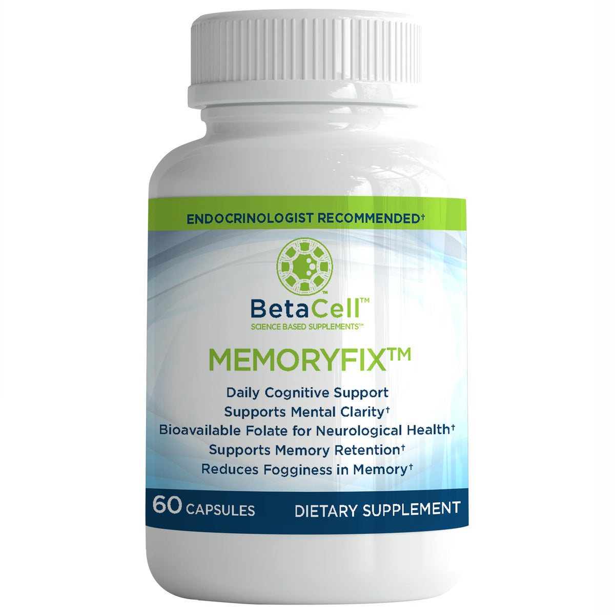 BETACELL MemoryFix bottle front view for daily brain support.