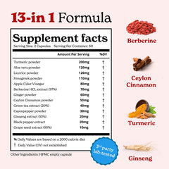 Better Alt Berberine Capsules with cinnamon-turmeric-green-tea blend for antioxidant support.