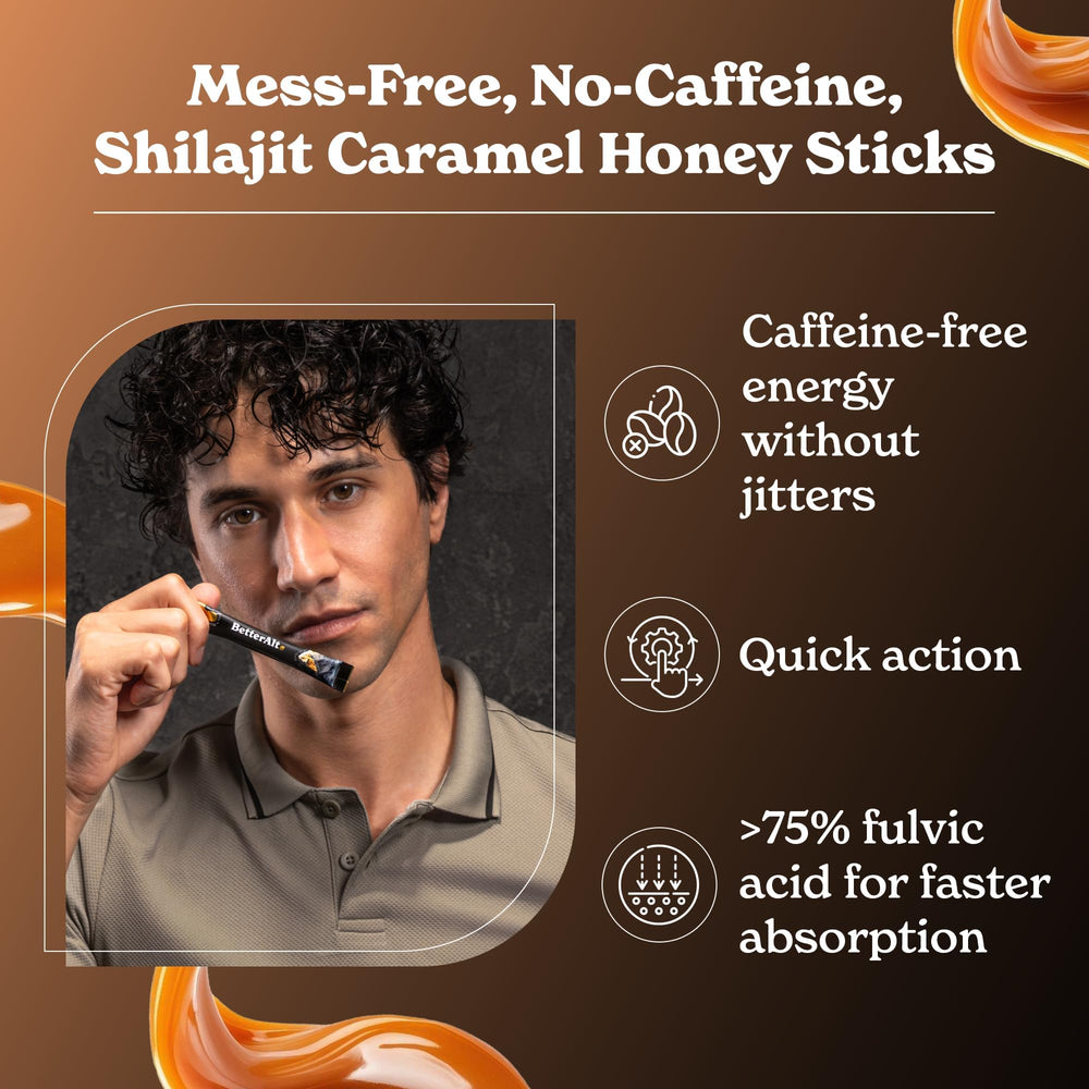 Better Alt Himalayan Shilajit honey stick in convenient format.