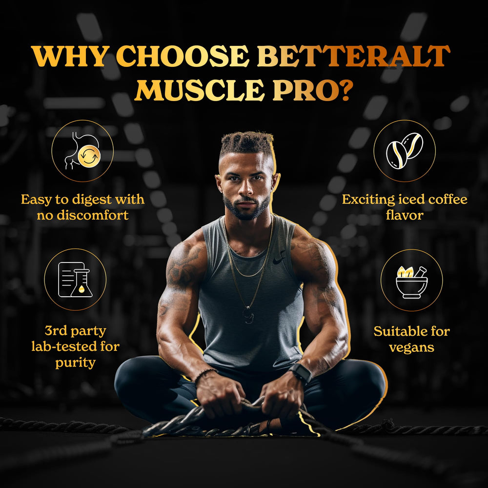 Better Alt Muscle Pro ingredients list highlights plant protein and clean formula.