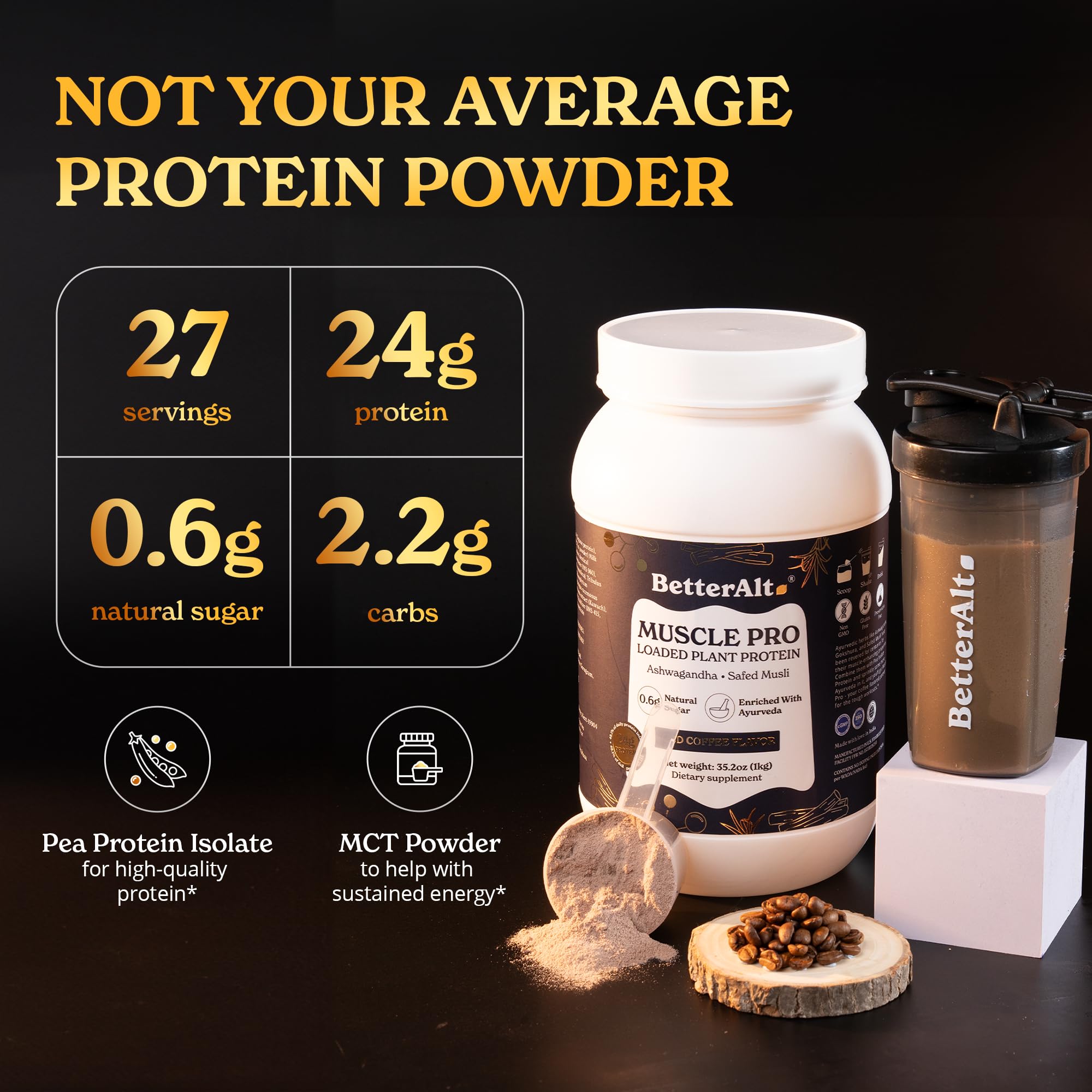 Better Alt Muscle Pro shaker while mixing powder for on-the-go fuel.