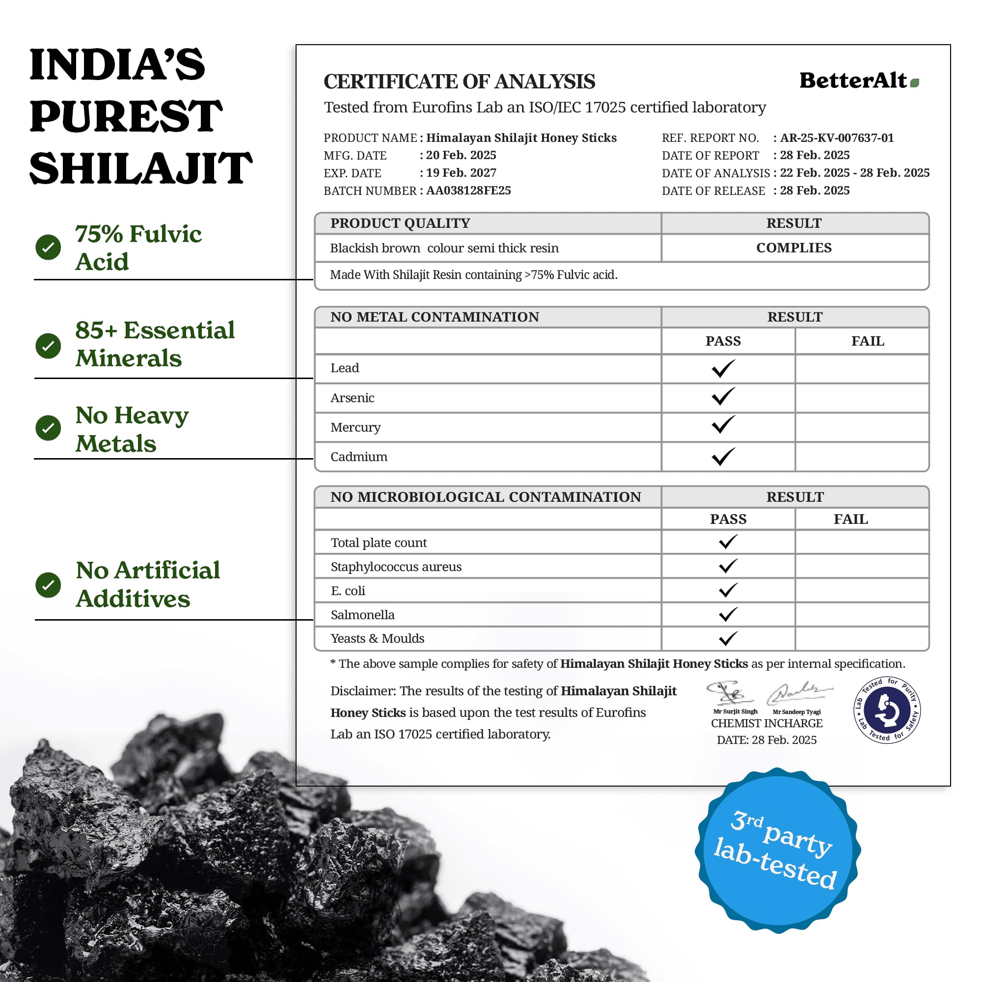 Better Alt Shilajit Honey Stick amber jar image conveys quality.