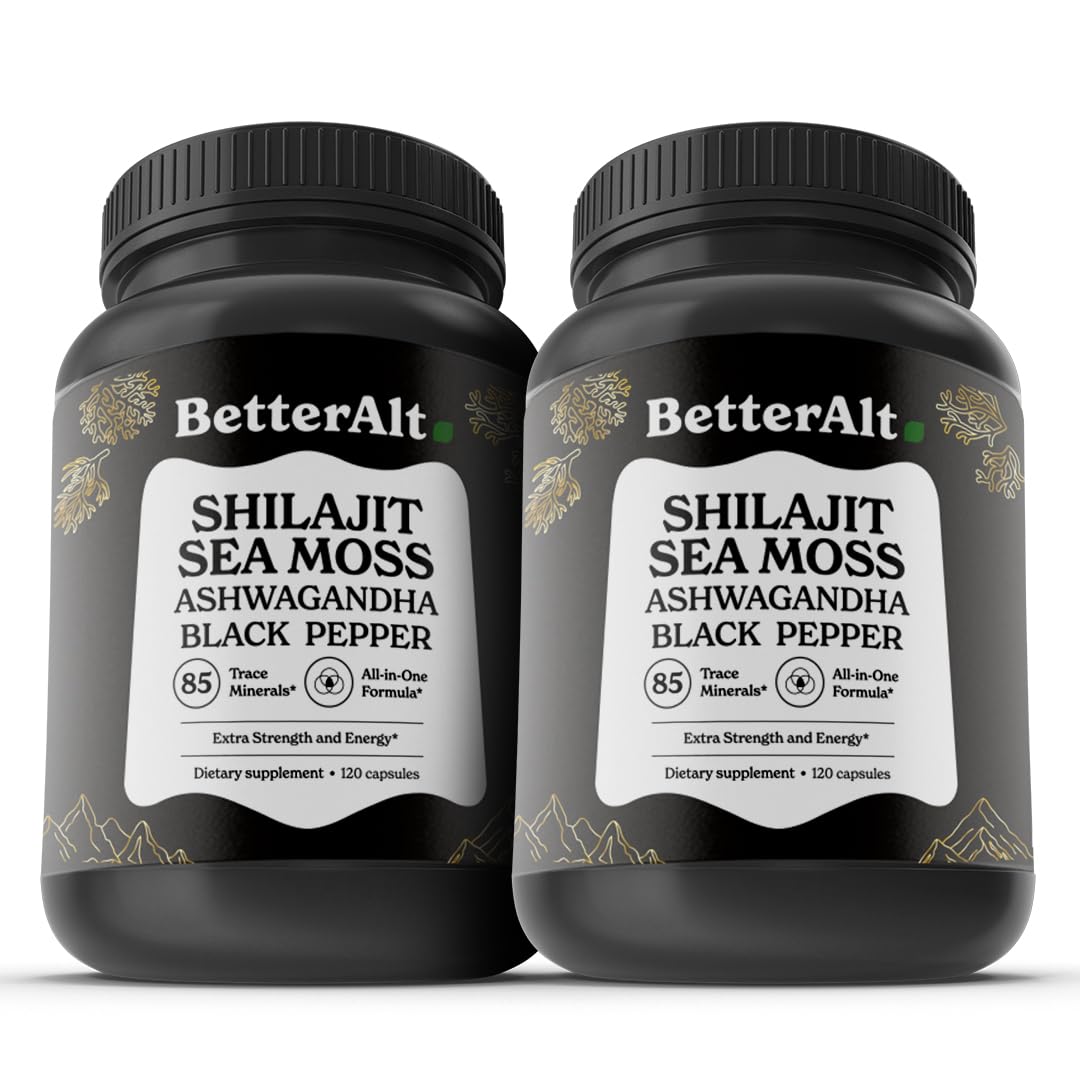 Better Alt Shilajit Seamoss capsules bottle view highlighting mineral-rich daily support.