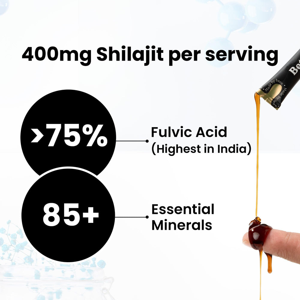 Better Alt Shilajit Stick closeup of honey amber, rich antioxidants from raw honey.