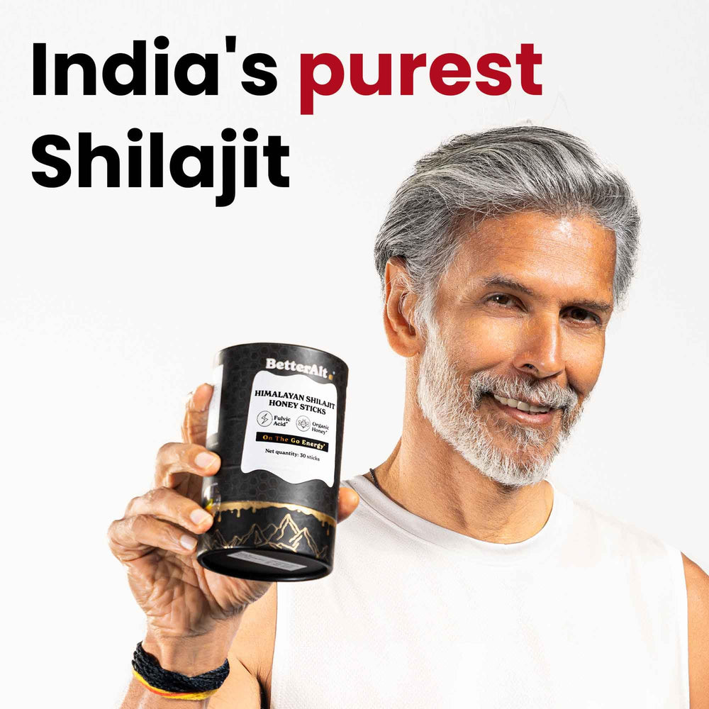Better Alt Shilajit Stick honey saffron opened tube showing easy daily dose on the move.