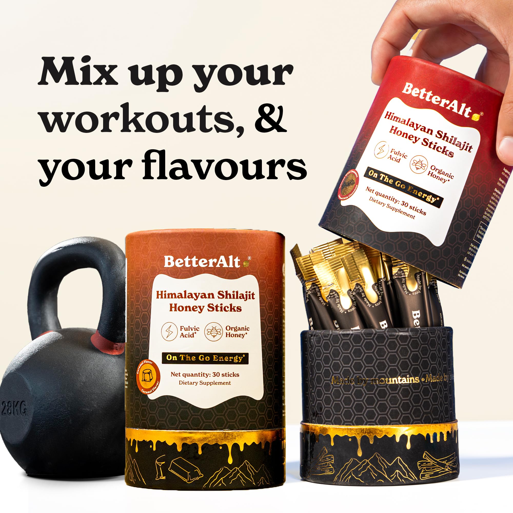 Better Alt Shilajit Sticks Packaging and labeling for easy use.