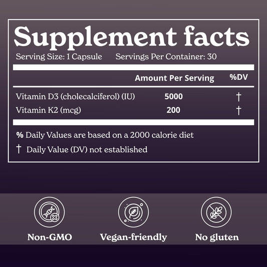 Better Alt product label detailing 200 mcg K2 per capsule and benefits