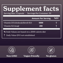 Better Alt product label detailing 200 mcg K2 per capsule and benefits
