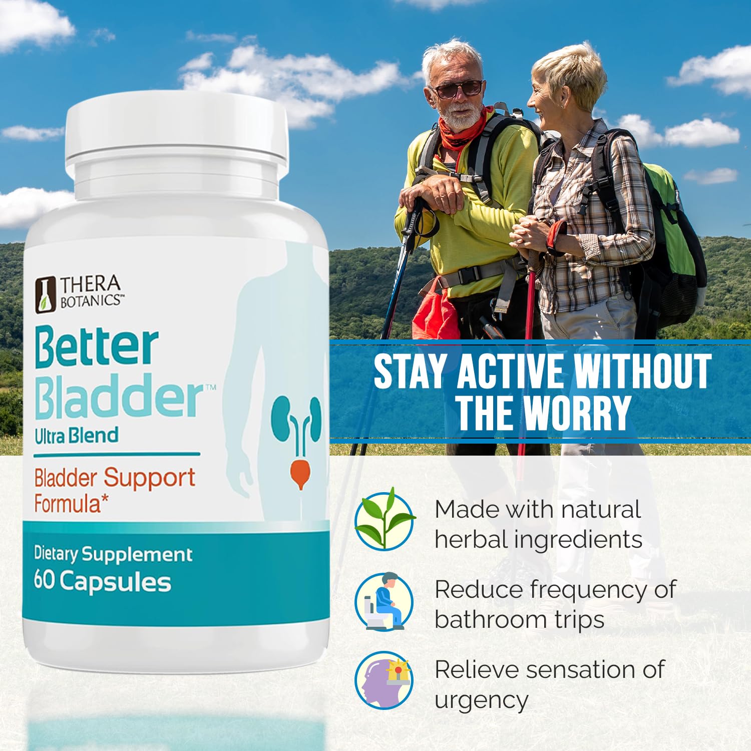 Better Bladder Ultra capsules poured into glass with water