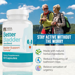 Better Bladder Ultra capsules poured into glass with water