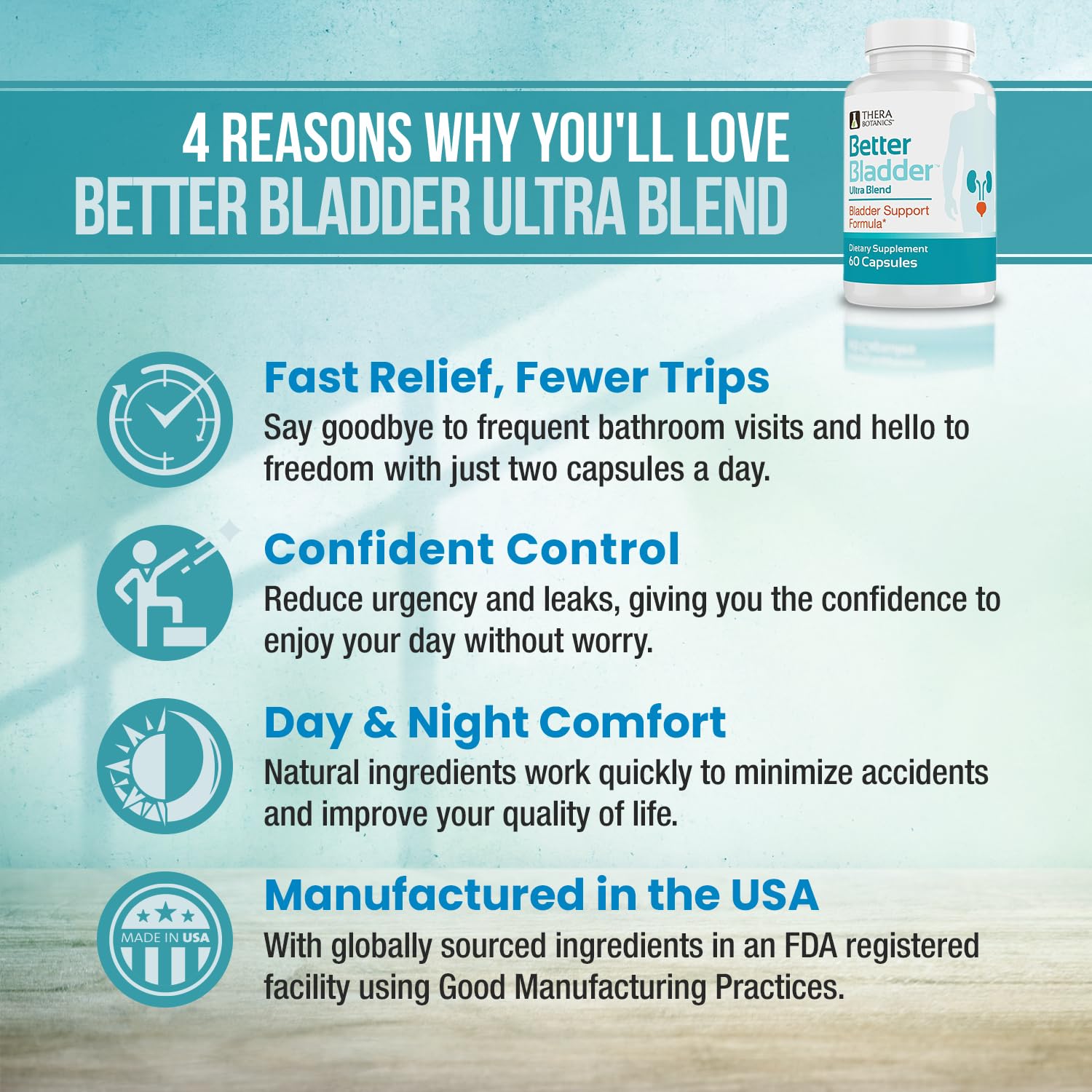 Better Bladder Ultra label highlighting Vitamin D3 support