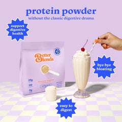 Better Blends Vanilla Dream with vegan pea and rice protein on label