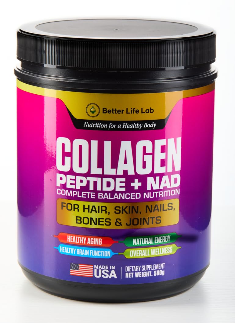 BETTER LIFE LAB hydrolyzed collagen NAD bottle pour for daily wellness and energy