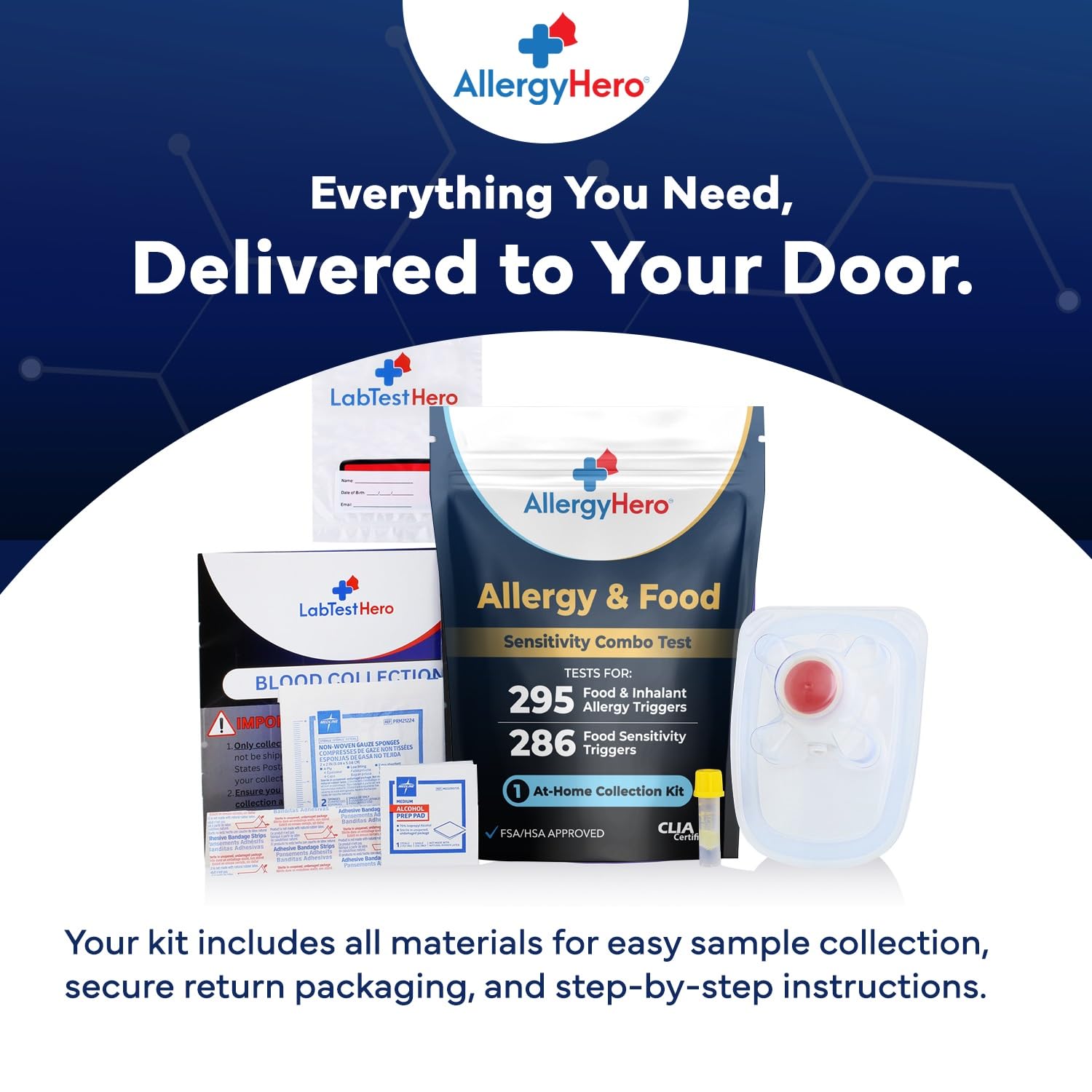 Allergy Hero prepaid envelope ready for easy return shipping.