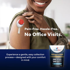 Allergy Hero sample tube and tools designed for comfortable at-home testing.