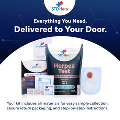 Better Life Science HSV test kit prepaid return envelope for easy shipping