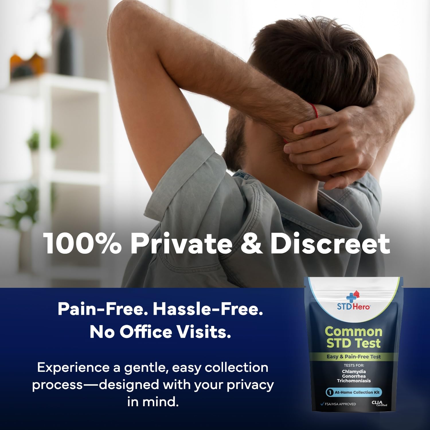 Prepaid return envelope for discreet mailing with STD Hero