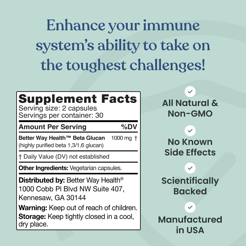 Better Way Health Beta Glucan 500 athlete recovery imagery implying performance support.