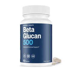 Better Way Health Beta Glucan 500 bottle on display for immune support.