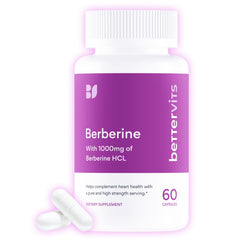 Bettervits Berberine 1000mg bottle close up for daily wellness support