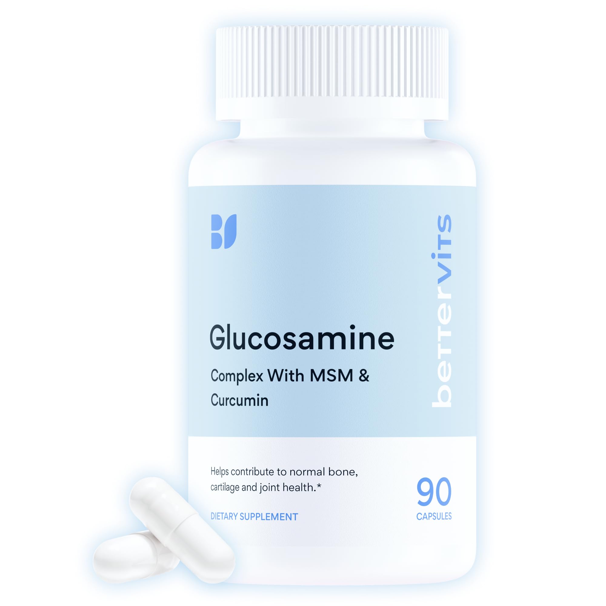 Bettervits Glucosamine Complex bottle front for daily joint support and mobility