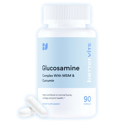 Bettervits Glucosamine Complex bottle front for daily joint support and mobility