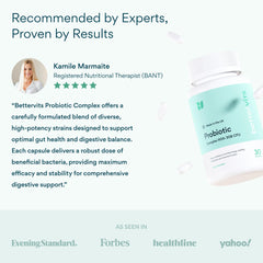 Person incorporating Bettervits Probiotics into a daily wellness routine for digestion.