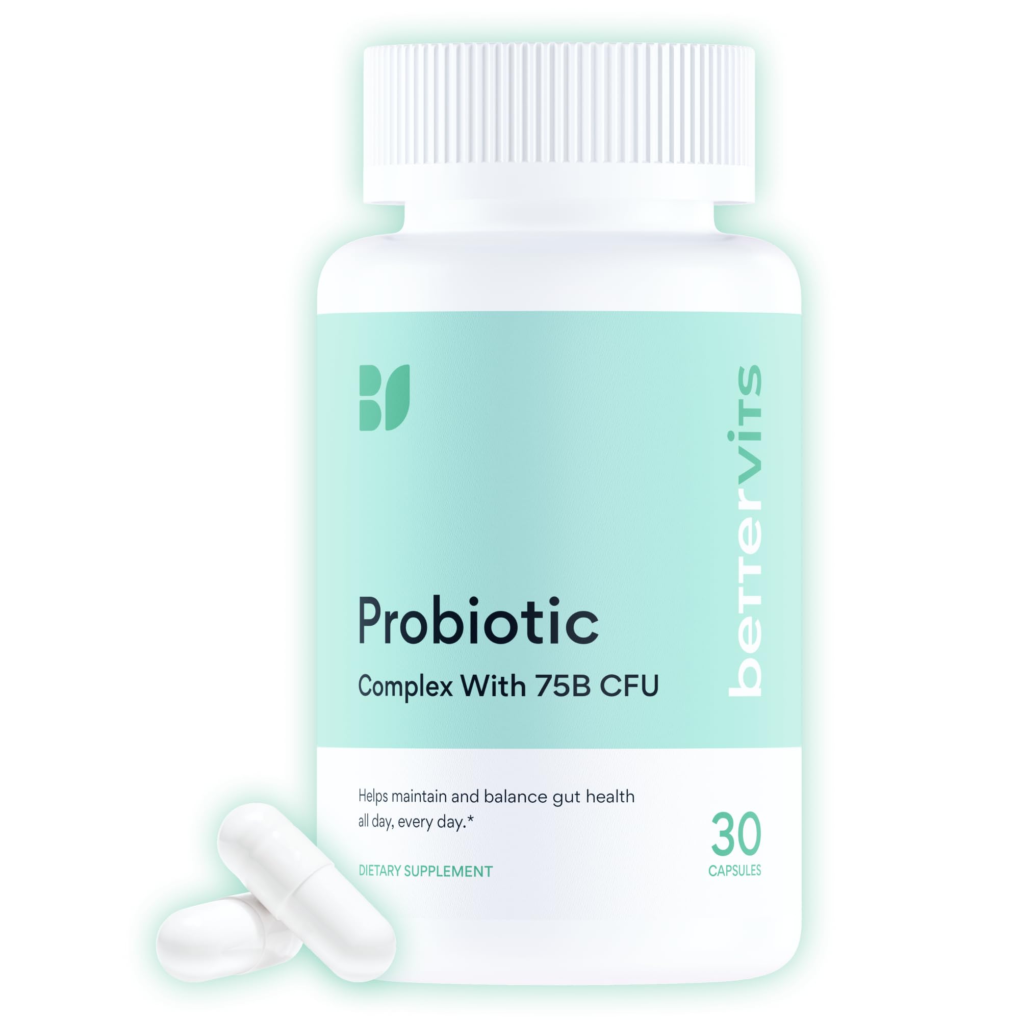 Bettervits Probiotics front bottle view highlighting the product for daily gut support.