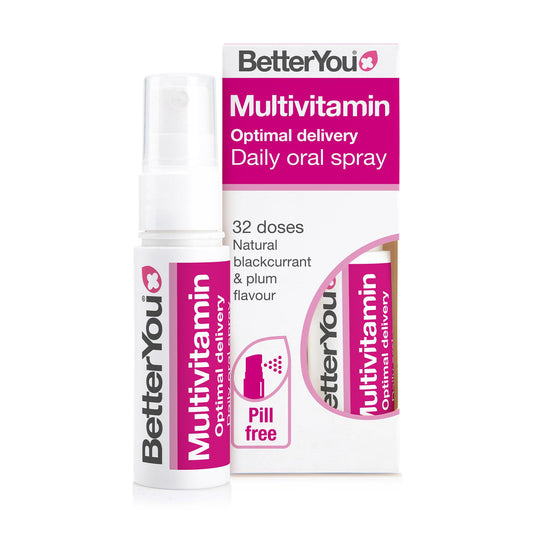 BetterYou MultiVit spray bottle showing a compact daily vitamin boost