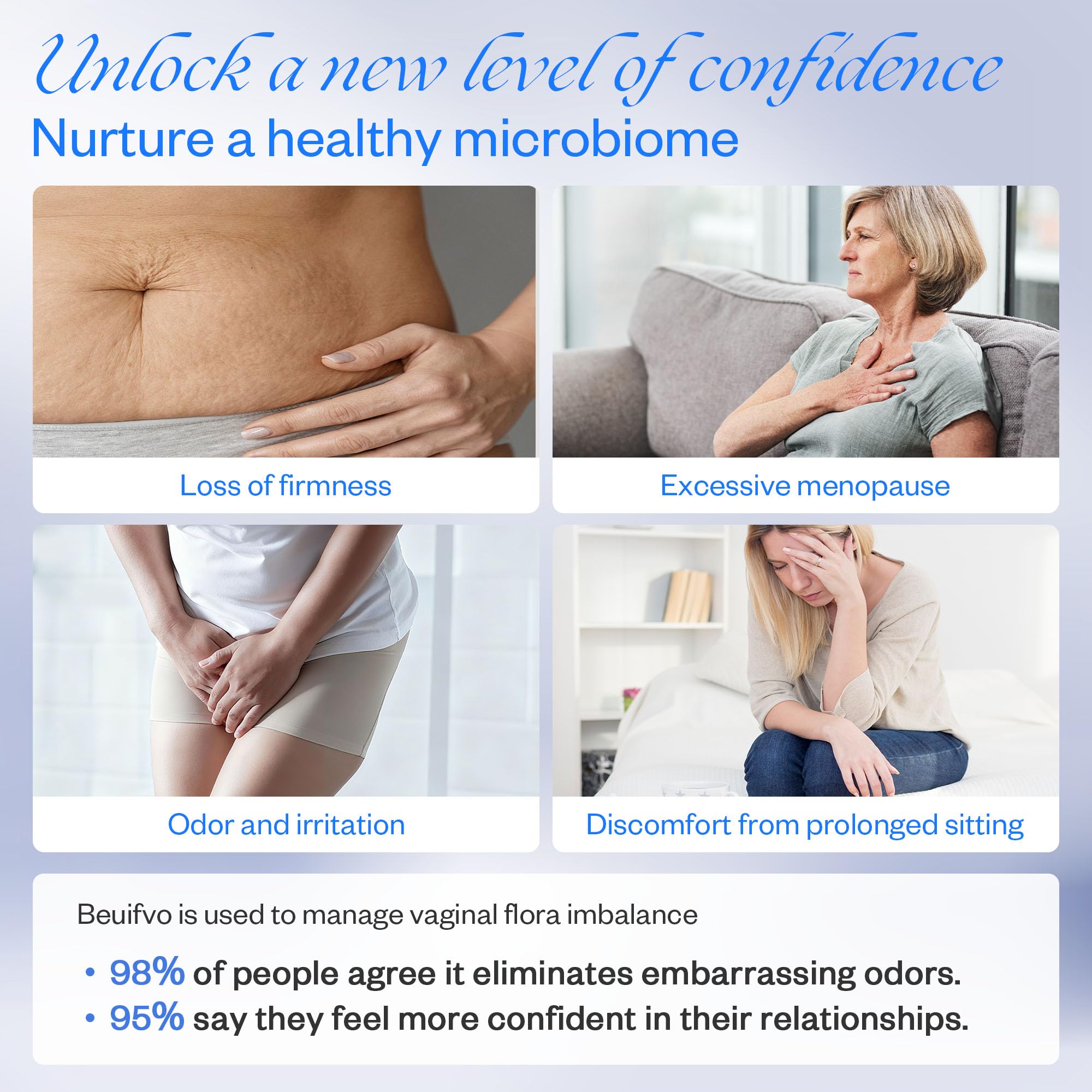 Beuifvo Odor-control action maintaining discreet freshness.