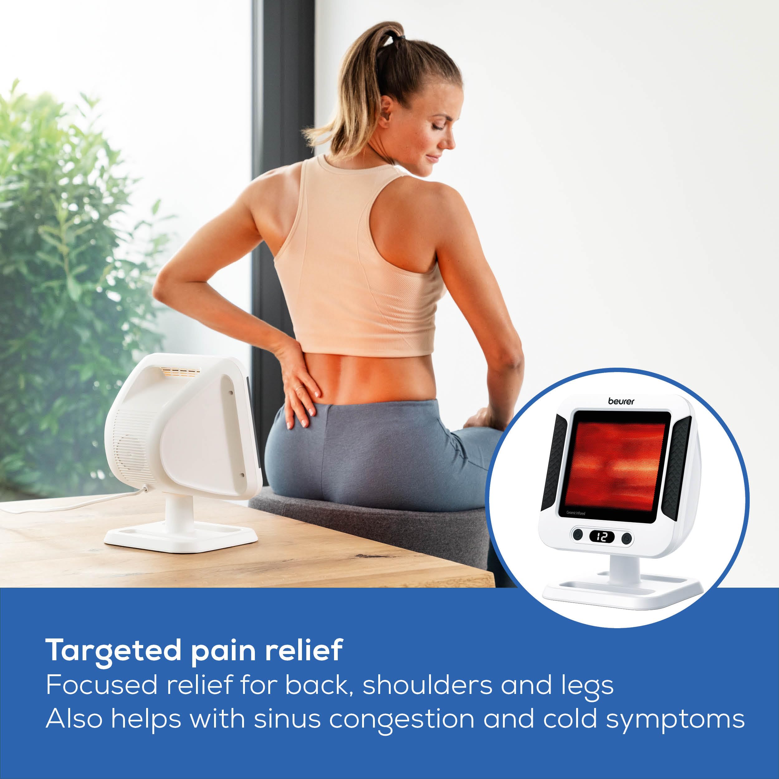 Beurer IL60 angle adjustment enables precise targeting during therapy sessions.