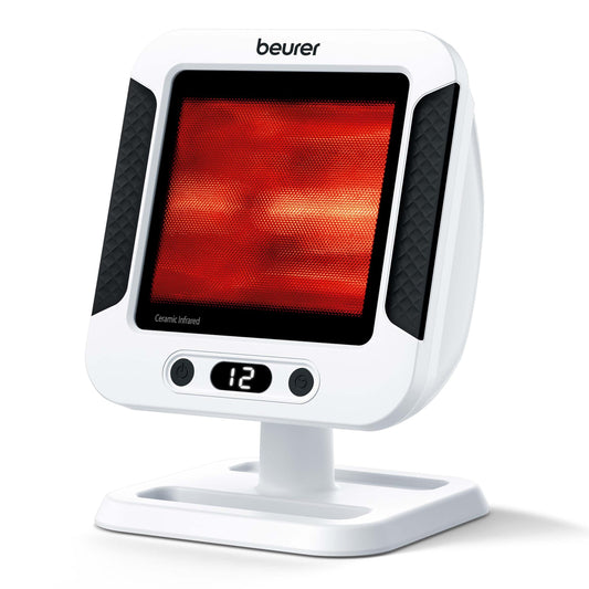 Beurer IL60 infrared lamp front view for easy at-home focused red light sessions.