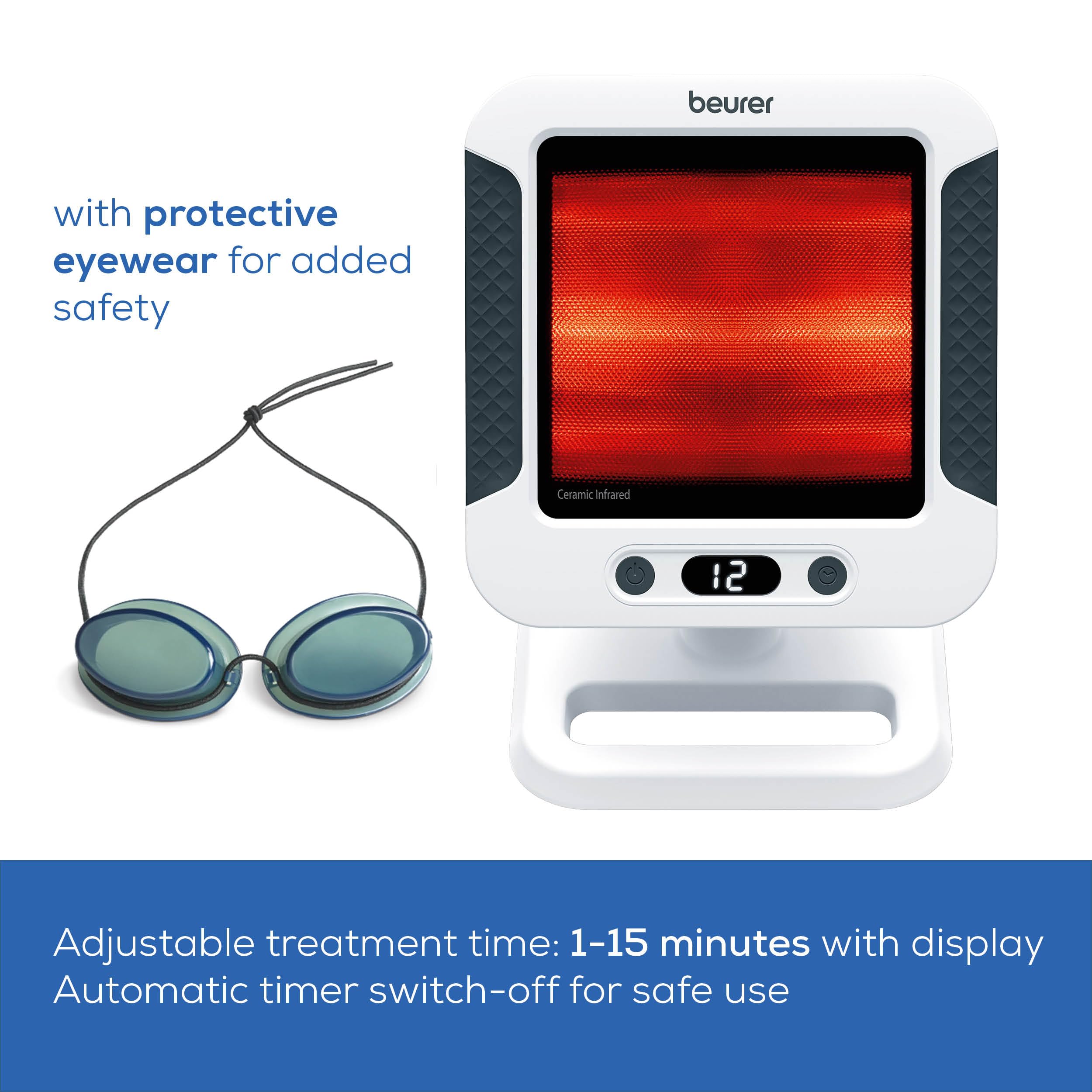 Beurer IL60 protective eyewear ensures safe use during red light therapy sessions.