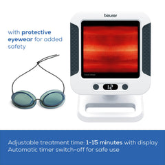 Beurer IL60 protective eyewear ensures safe use during red light therapy sessions.