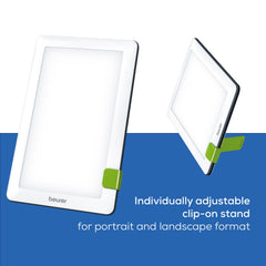 Beurer TL30 portrait-base in a modern workspace for flexible setup