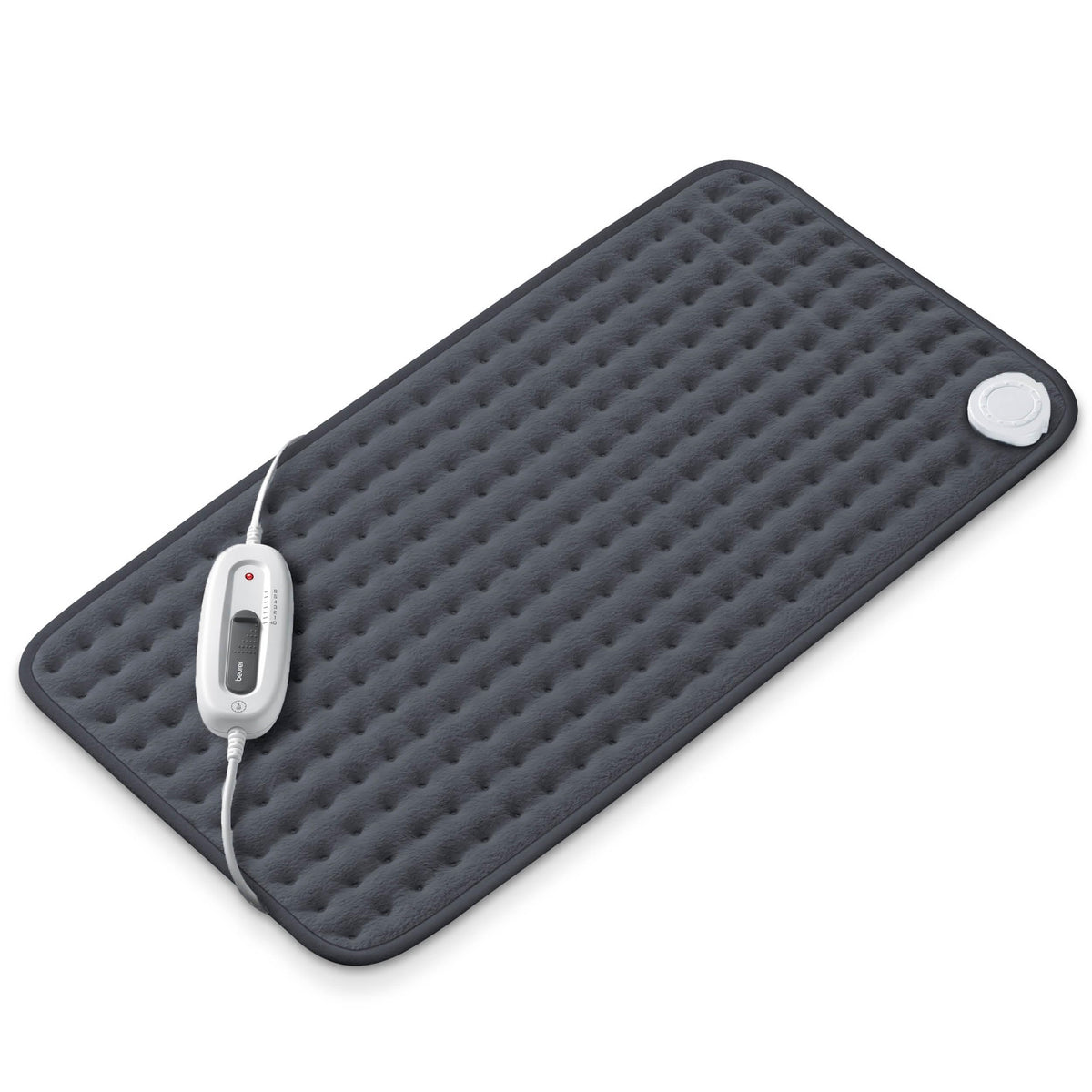 Beurer UHP26DRKGRY heating pad fabric close-up showing soft, plush texture.