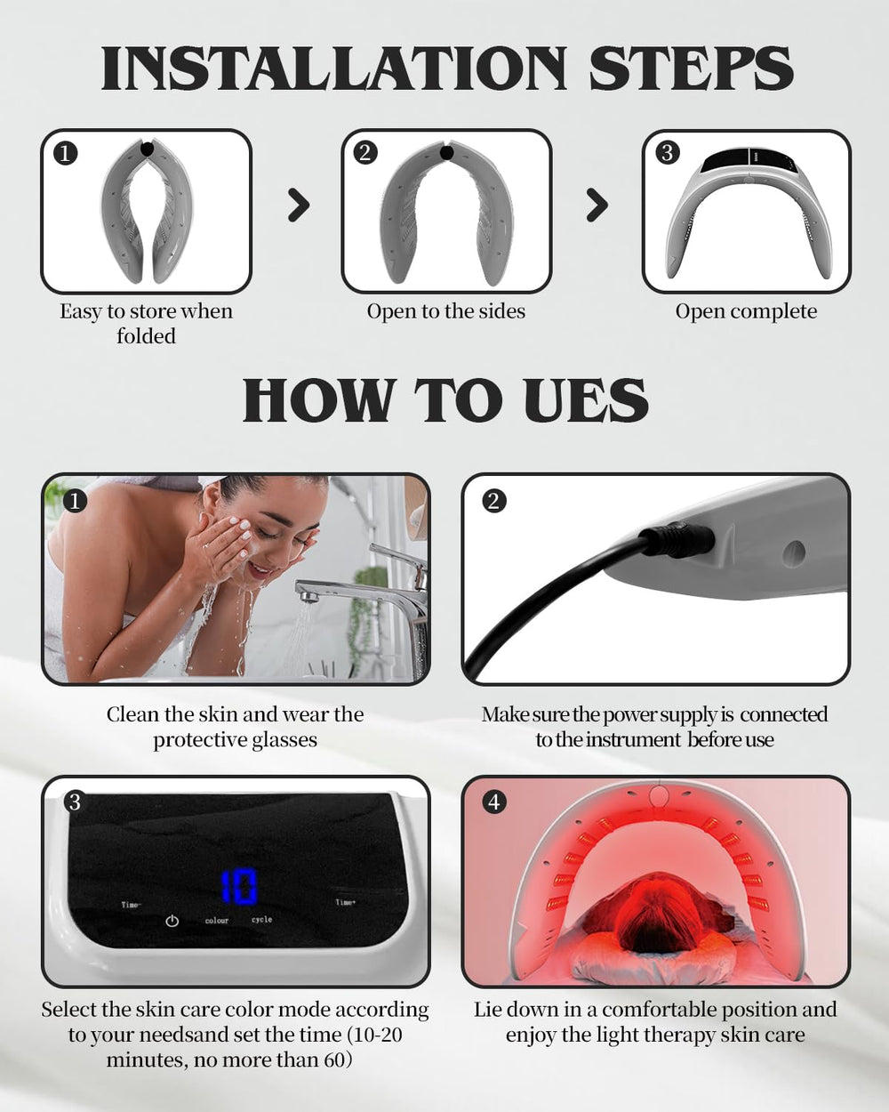 Beuwe home skin care with a durable, easy-to-use light therapy mask