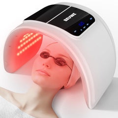 Beuwe red-light therapy mask close-up for at-home facial care