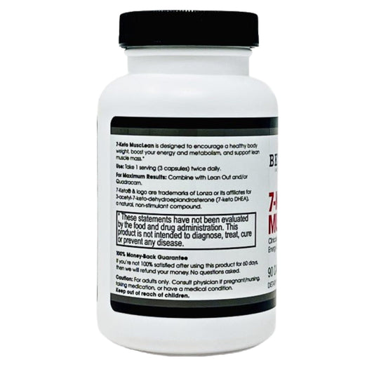 Beverly International 7-Keto Musclean bottle cap close-up for easy dosing.