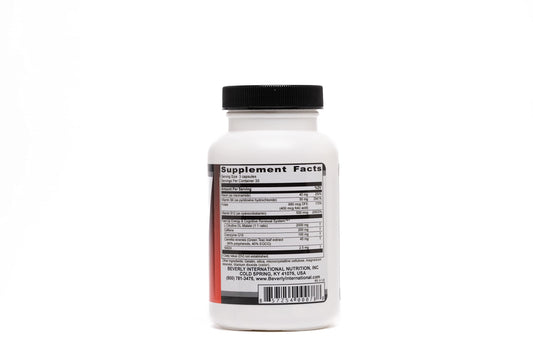 Beverly International Fast-Up bottle label highlights ingredients for cognitive support